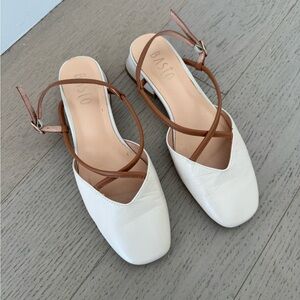 Women's Cream and Tan Strappy Shoes